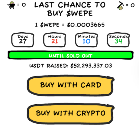 Last chance to buy $WEPE